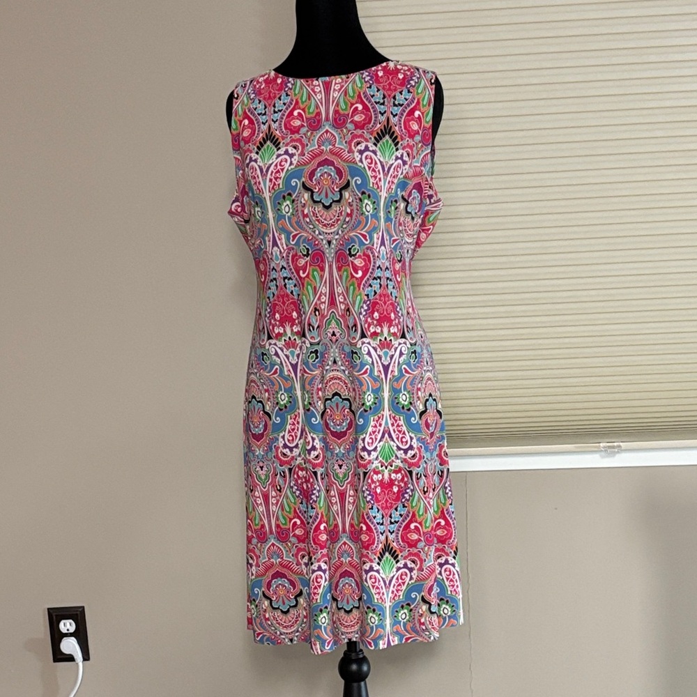 Tommy Hilfiger Pink Multi-Color Paisley Midi Dress